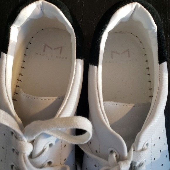 MARC FISHER LTD MLMANDI White Leather Espadrille Sneakers Womens Size 6.5 - Picture 7 of 8